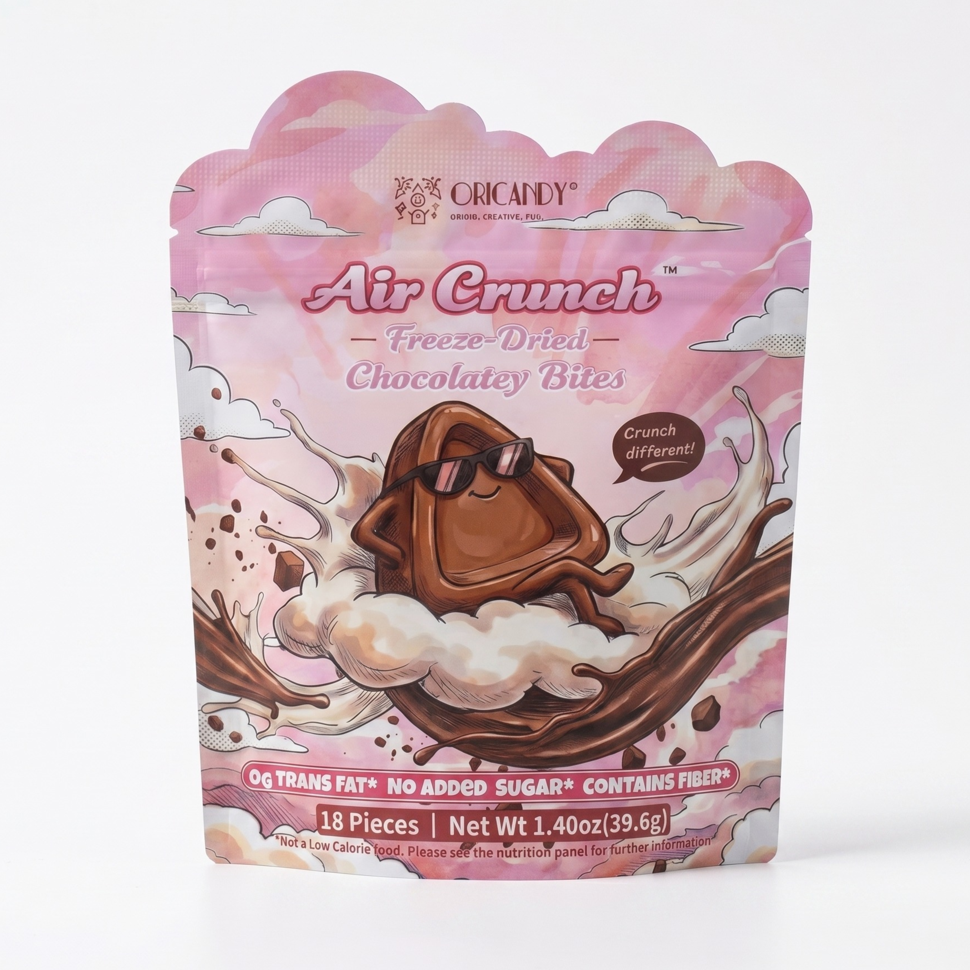 AirCrunchy Light Cloud Reduced Calorie Chocolate Bites – Good Source of Fiber, Crispy Texture, No Added Sugars, 18 Pieces