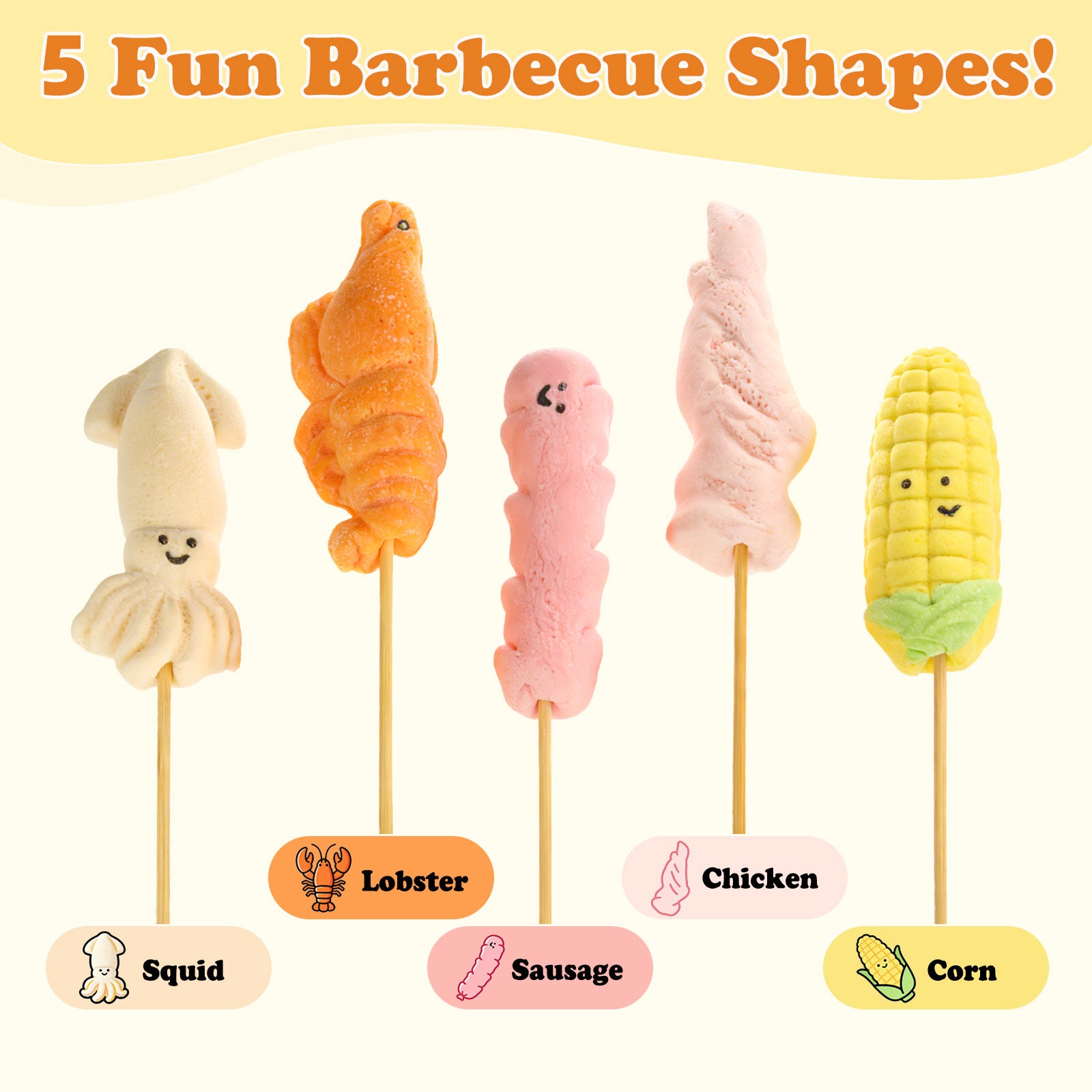 Fruit Flavors BBQ Marshmallow Skewers