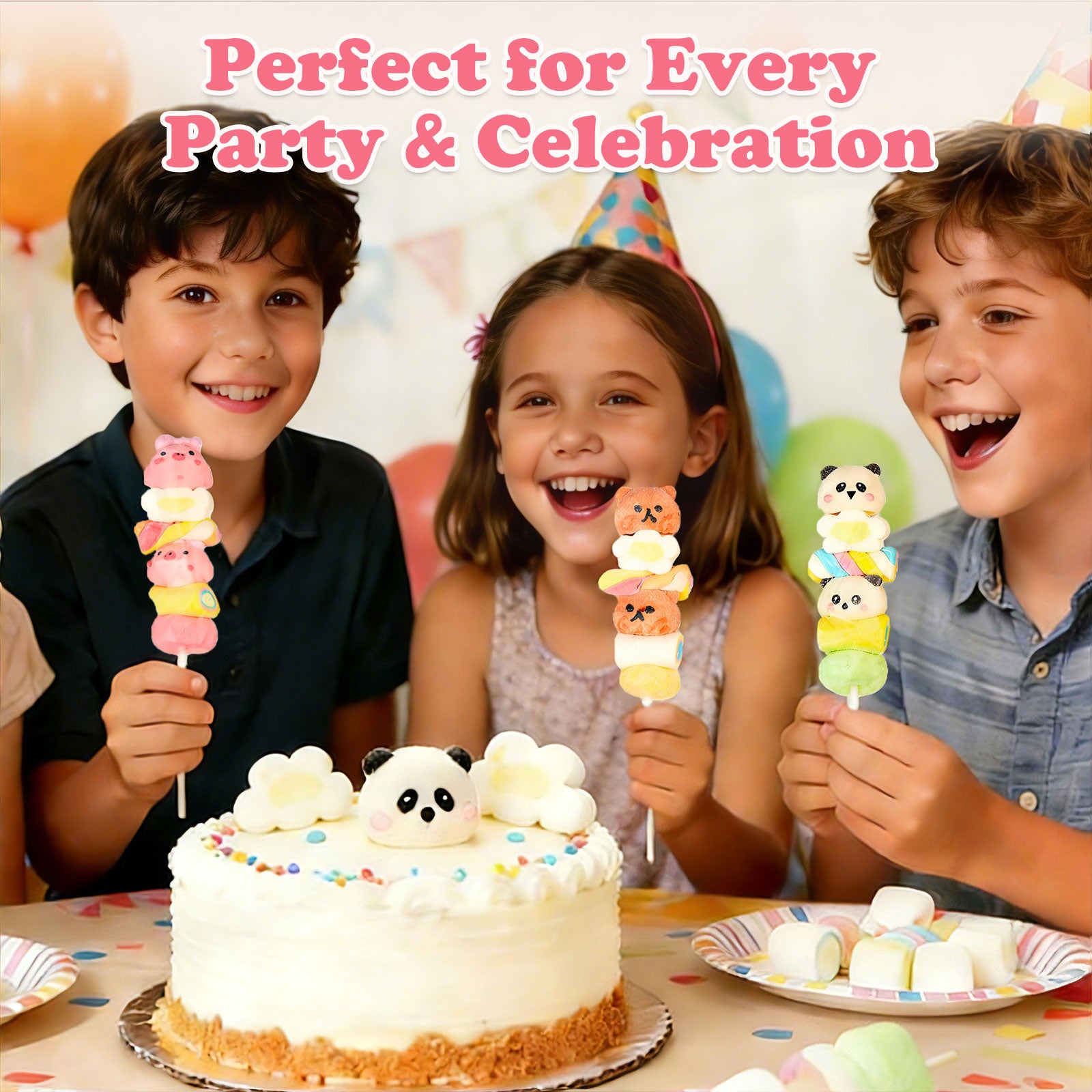 Colorful Animal Marshmallow Skewers