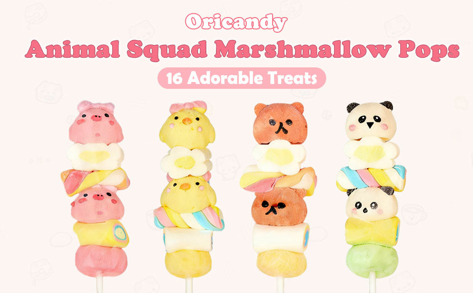 Colorful Animal Marshmallow Skewers