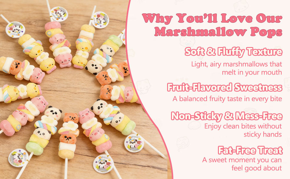 Colorful Animal Marshmallow Skewers