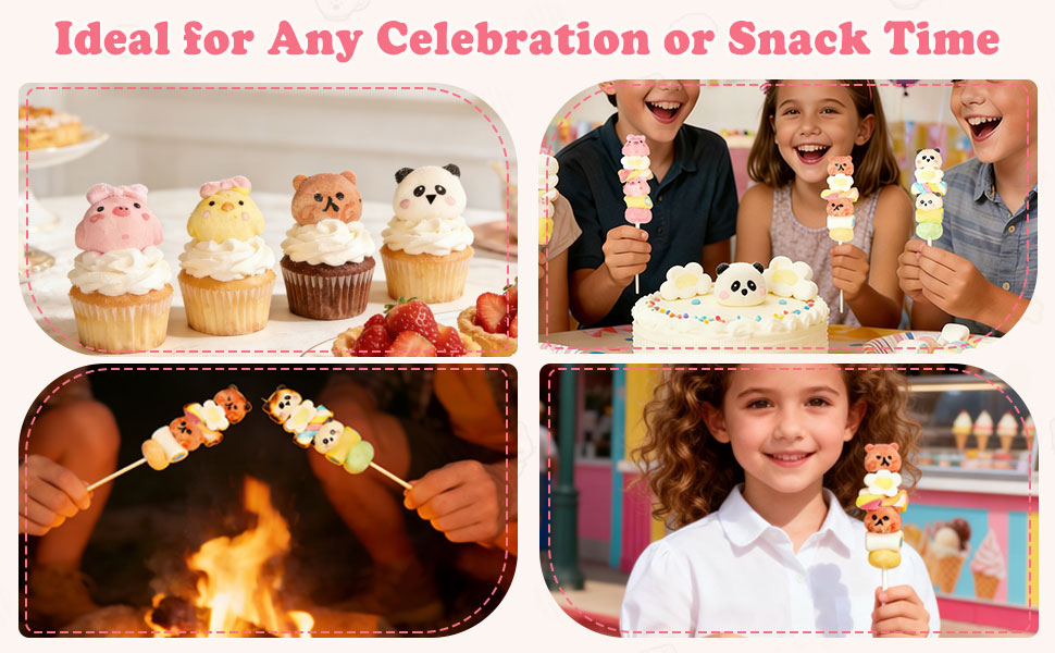 Colorful Animal Marshmallow Skewers