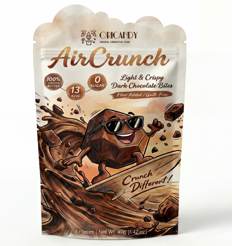AirCrunchy Dark Cloud Chocolate Bites – Light & Crispy Freeze Dried Chocolate Snack Without Added Sugar, 13 Calories, 18 Count